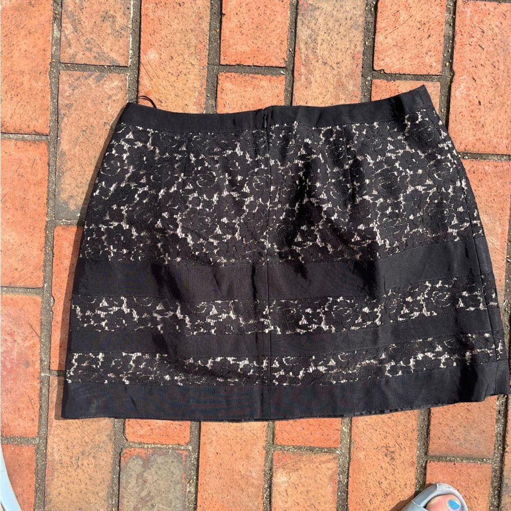 J Crew Floral Lace Contrast Stripe Skirt NWT - Picture 4 of 8